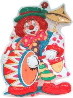 Wanddeko Clown Mit Trommel 55cm