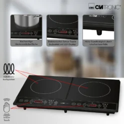 CLATRONIC Induktions-Doppelkochplatte DKI 3609 Schwarz 3500 Watt Herdplatte 22 CLATRONIC Induktions-Doppelkochplatte DKI 3609 Schwarz 3500 Watt Herdplatte -Smart Kitchen Store 973c6caab559ae7452cffee5425d407f