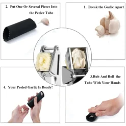 Kitchen Premium Knoblauchpresse - Handlich & Leicht Zu Reinigen - Pressen Sie Knoblauch & Ingwer Mühelos (Kein Schälen Nötig) - Extra Stark & Strapazierfähig -Smart Kitchen Store 97b15bbe0cb6ae4caf33ac2dfe9370e2