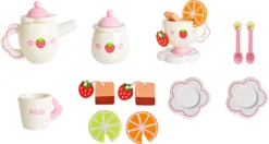 Kinder Teeservice Set Holz Zubehör Für Die Kinderküche, 16-tlg. Ab 3 Jahre Rollenspiele Für Mädchen Und Jungs 9418 -Smart Kitchen Store 995d5cd450fa245cad0eac71be7af040