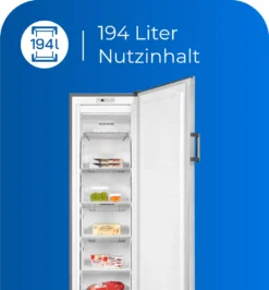 Exquisit Gefrierschrank GS271-NF-H-010E Inoxlook | Standgerät | 194 L Volumen | Inoxlook -Smart Kitchen Store 9a6fb00c9acac570e1a52aa4743f9164