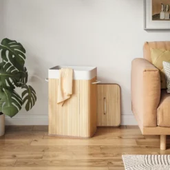 Wäschekorb Aus Bambus, Wäschebox, Wäschesammler, Faltbar, Mit Abnehmbarem Deckel Und Waschbarem Futter, 72L, 40 X 30 X 60 Cm 20 Wäschekorb Aus Bambus, Wäschebox, Wäschesammler, Faltbar, Mit Abnehmbarem Deckel Und Waschbarem Futter, 72L, 40 X 30 X 60 Cm -Smart Kitchen Store 9aa1bec79f19642c6e2291a1e651fbae