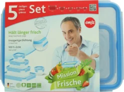 Emsa Clip & Close 5Er Set Frischhaltedosen, 0,15 L - 3,7 L, 508568 -Smart Kitchen Store 9b1301f87217c8c0d3b09c4f1d0a72cf