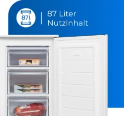 Exquisit Gefrierschrank GS81-040D Weiss | Standgerät | 87 L Volumen | Weiß -Smart Kitchen Store 9b26f2fe1fa5094a1592f1307e5e07d0