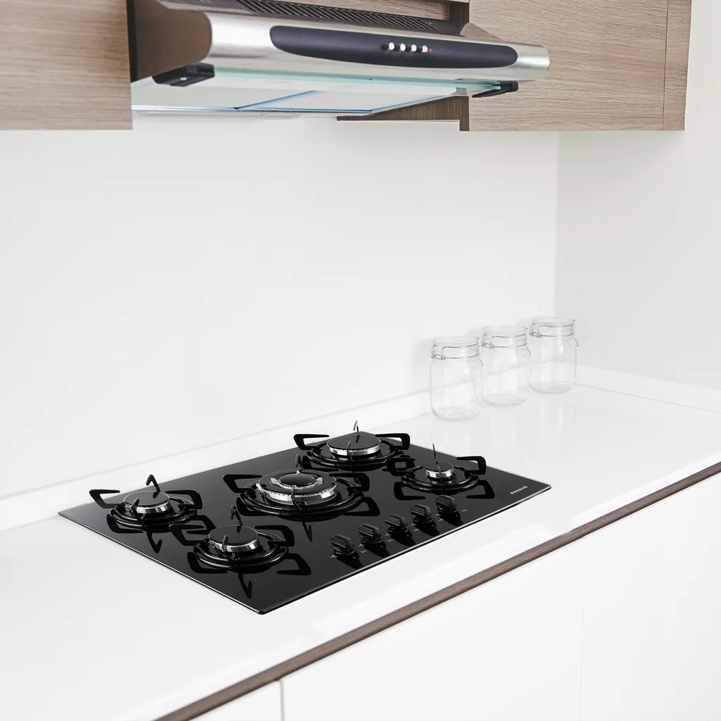 AREBOS Gaskochfeld 5 Flammen, Glaskeramik, Inkl. Topfträger & Zündsicherung, Autark, Geeignet Für Erdgas Oder Propangas, Gasherd, Gaskocher 4 AREBOS Gaskochfeld 5 Flammen, Glaskeramik, Inkl. Topfträger & Zündsicherung, Autark, Geeignet Für Erdgas Oder Propangas, Gasherd, Gaskocher – Bild 2