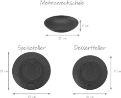 CreaTable 23205 Tafelservice Elements Collection Lava Stone Für 4 Personen, Steinzeug, Schwarz/grau (1 Set, 12-teilig) 12 CreaTable 23205 Tafelservice Elements Collection Lava Stone Für 4 Personen, Steinzeug, Schwarz/grau (1 Set, 12-teilig) -Smart Kitchen Store 9cd03d2386782eef0c507d070dae9c0c