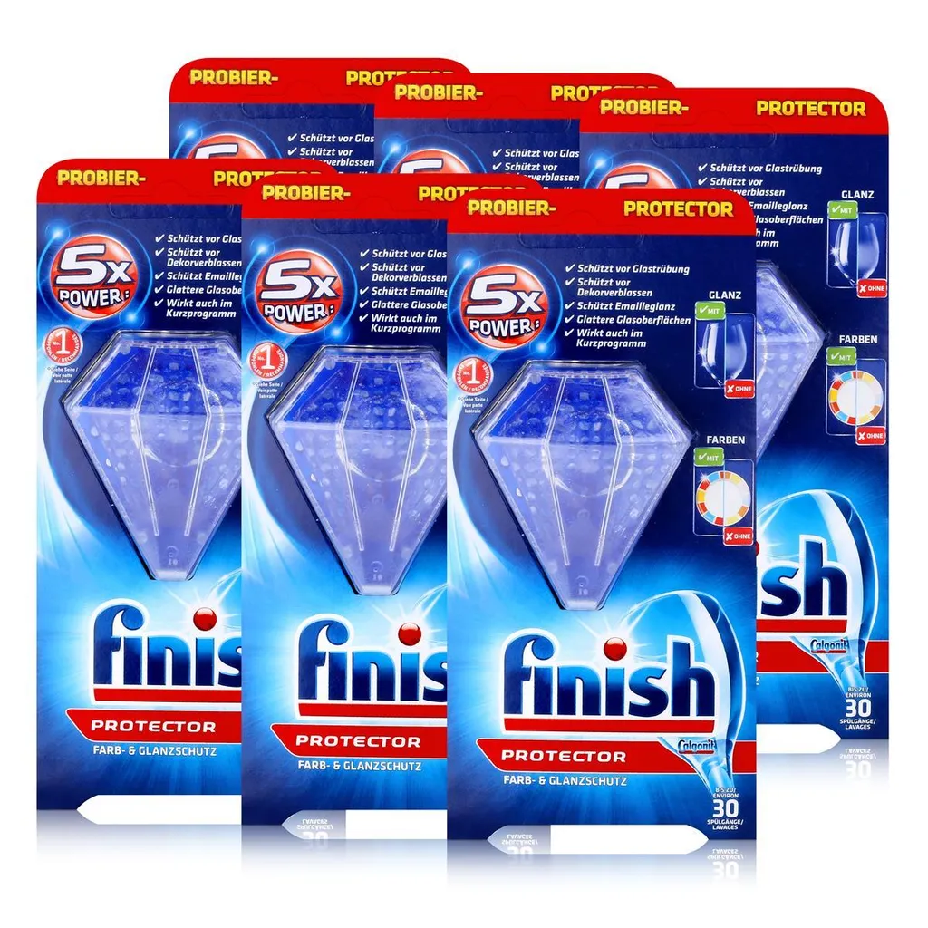 Calgonit Finish Protector 30g - Farb & Glanzschutz - Ca. 30 Spülgänge (6er Pack 3 Calgonit Finish Protector 30g - Farb & Glanzschutz - Ca. 30 Spülgänge (6er Pack