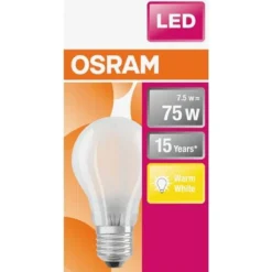 Osram LED Leuchtmittel Classic A75 E27 8W Warmweiß, Weiß Matt -Smart Kitchen Store 9d9ee1c1810bf0e1a2b52bdcacd1b8cc
