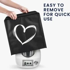Kwmobile Hülle Kompatibel Mit Thermomix TM5 / TM6 - Küchenmaschine Abdeckhaube - In Weiß Schwarz Herz Brush -Smart Kitchen Store 9f8b64d2ad9a9d7679f35288dab45d37