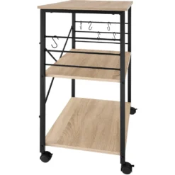 Tectake Servierwagen Rugby 65,5x45,5x88,5cm - Industrial Holz Hell, Eiche Sonoma -Smart Kitchen Store a2dc4f7298c64ec5df701ed65504d18b