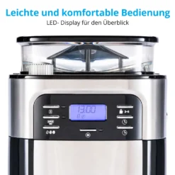 MEDION Kaffeemaschine Mit Mahlwerk Und Thermoskanne (Timer, 1 Liter, 900 Watt, Kaffeebohnenmahlwerk, 8 Mahlstufen, LED Display, Tropf Stopp, Isolierkanne, MD19777) -Smart Kitchen Store a35ad4b773ea769a7d21ce46fdbb1d55
