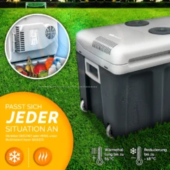 Tillvex Kühlbox Elektrisch 40L Grau Mit Rollen | Mini-Kühlschrank 230 V Und 12 V Für KFZ Auto Camping | Kühlt & Wärmt | ECO-Modus -Smart Kitchen Store a44f145e05a49efe786e5c54091e518f