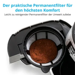 MEDION Kaffeemaschine Mit Mahlwerk Und Thermoskanne (Timer, 1 Liter, 900 Watt, Kaffeebohnenmahlwerk, 8 Mahlstufen, LED Display, Tropf Stopp, Isolierkanne, MD19777) -Smart Kitchen Store a5ef48f28da94e6e412aa98c186f769c