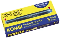 ONLINE-Kombipatrone Maxi-Pack, Der Problemlöser Für ONLINE + Standard + LAMY-Füllersysteme, Königsblau, Löschbar, 4 Päckchen à 5 Patronen -Smart Kitchen Store a64313d8b86763becf5bbbedf4ccdd70