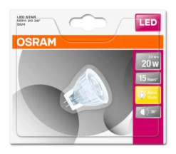 Osram LED Leuchtmittel MR11 Glas Reflektor 2,5W = 20W GU4 Warmweiß 2700K Flood 36° -Smart Kitchen Store a67880b57c8a06c1506cb3ea865f5e31