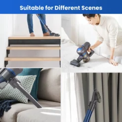 Greenote Akku Staubsauger, 23000PA Staubsauger Kabellos 4 In 1, 200W Mit Doppeltem Digitalmotor LED Elektrobürste Staubsauger, Bis Zu 35 Minuten, Leiser Handstaubsauger, Für Tierhaar Teppich Autos -Smart Kitchen Store a7276f865c9f560f438a2de2f50f71bf