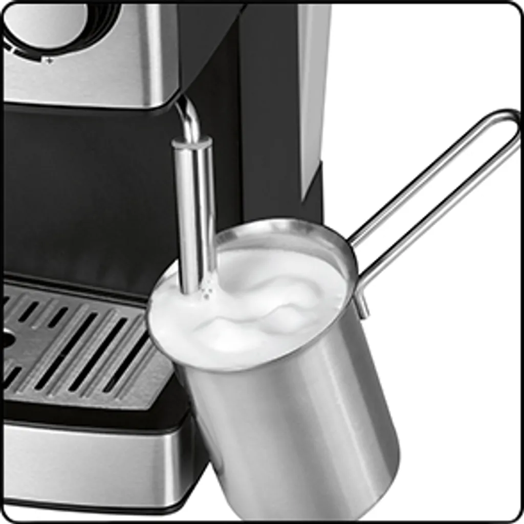 Clatronic ES 3643 Espresso- Und Cappuccino-Automat, 15 Bar Pumpdruck, Tassenvorwärmfunktion, Mit Aufschäum- Und Heißwasserfunktion 11 Clatronic ES 3643 Espresso- Und Cappuccino-Automat, 15 Bar Pumpdruck, Tassenvorwärmfunktion, Mit Aufschäum- Und Heißwasserfunktion – Bild 9