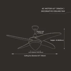 V-tac VT-6043 Deckenventilator Mit Beleuchtung - CCT - Fernbedienung -Smart Kitchen Store a9df27f7e0b5786b35983c4d08b42377