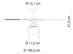 Globo Lighting VENTILATOR Metall Altmessing, Blade Turnable, Zugschalter Kette, Max. Motorleistung 50W, Optimale Raumnutzung 15m², Abkühlung, Aufheizen, Geschwindigkeitsstufen 115/185/235 RPM, ø: 1066mm, H: 415mm, Exkl. 1x E27 60W 230V -Smart Kitchen Store aa042630387fa2e1d7e4849759026d00