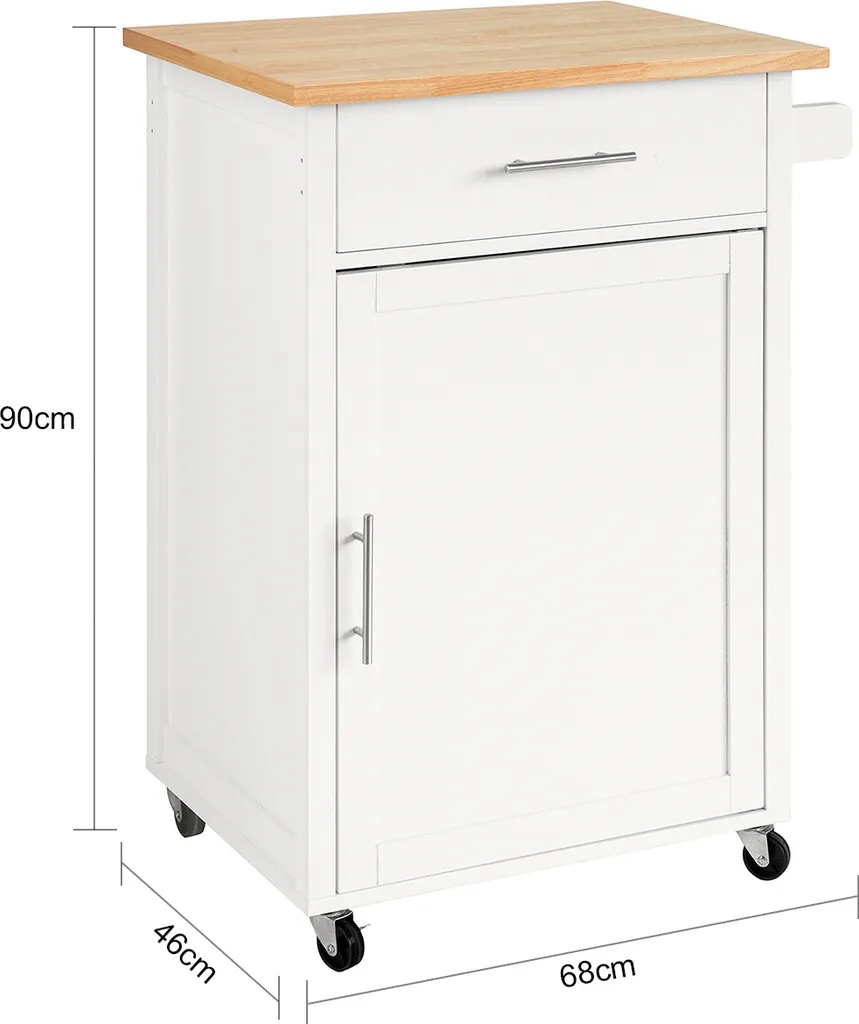 SoBuy FKW102-WN Küchenwagen Mit Arbeitsplatte Servierwagen Beistellwagen Rollwagen Getränkewagen Fürs Büro BHT Ca.: 68x90x46cm 7 SoBuy FKW102-WN Küchenwagen Mit Arbeitsplatte Servierwagen Beistellwagen Rollwagen Getränkewagen Fürs Büro BHT Ca.: 68x90x46cm – Bild 5