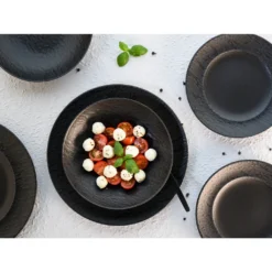 CreaTable 33320 Tafelservice Rondo Schiefer Für 6 Personen, Steinzeug, Schwarz (1 Set, 12-teilig) -Smart Kitchen Store adf9345cdee657cff85fb35757bafbc5