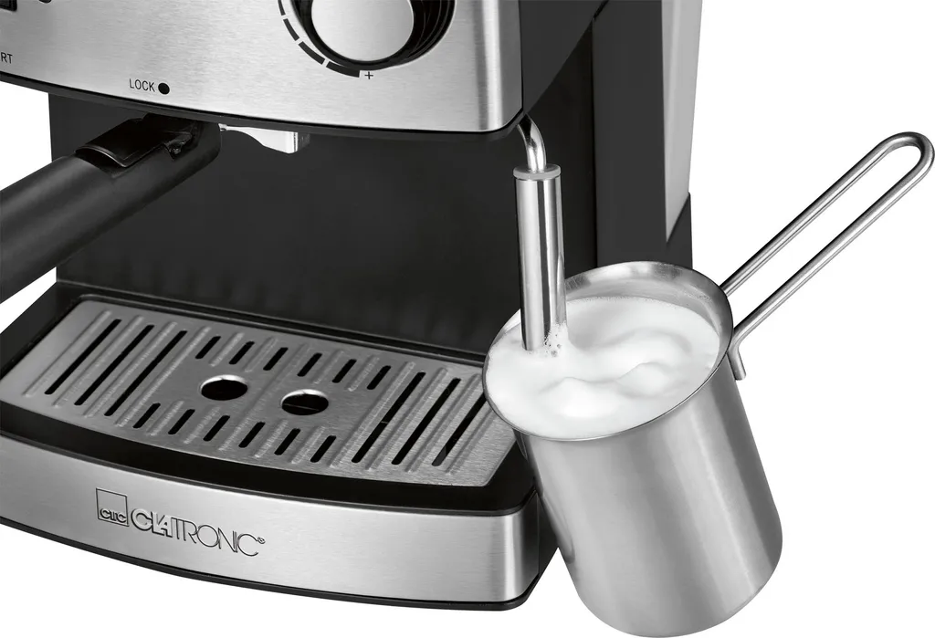 Clatronic ES 3643 Espresso- Und Cappuccino-Automat, 15 Bar Pumpdruck, Tassenvorwärmfunktion, Mit Aufschäum- Und Heißwasserfunktion 4 Clatronic ES 3643 Espresso- Und Cappuccino-Automat, 15 Bar Pumpdruck, Tassenvorwärmfunktion, Mit Aufschäum- Und Heißwasserfunktion – Bild 2