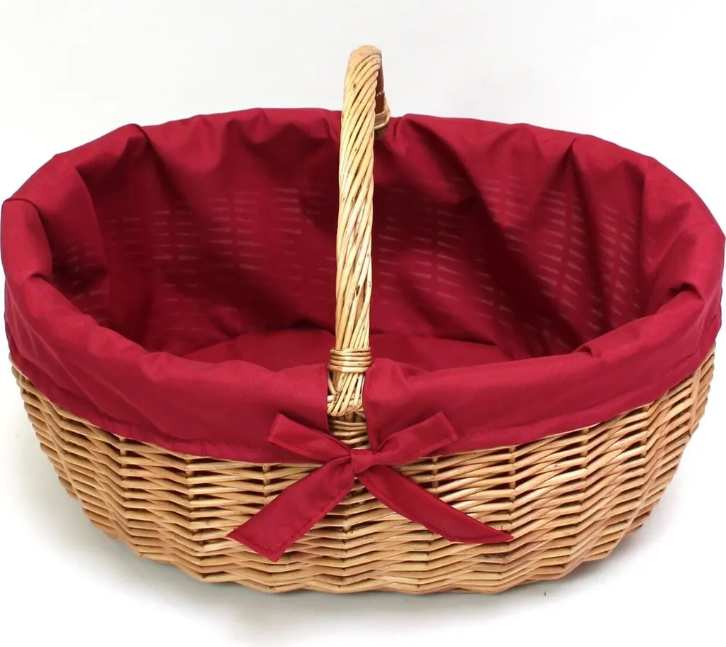 Einkaufskorb 'Rote Schleife' Füllkorb Flechtkorb Natur Bügel Einkauf Flaschen 3 Einkaufskorb 'Rote Schleife' Füllkorb Flechtkorb Natur Bügel Einkauf Flaschen
