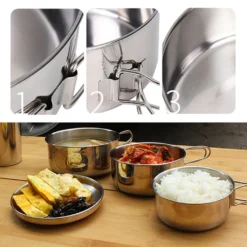 4 Teile / Satz Edelstahl Faltbarer Und Stapelbarer Campingtopf Kompakte Campingpfannen 11 4 Teile / Satz Edelstahl Faltbarer Und Stapelbarer Campingtopf Kompakte Campingpfannen -Smart Kitchen Store b0c3f37529025a22586882d6bc8f8f46