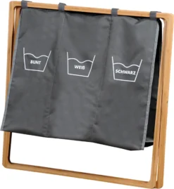 KESPER Wäschesammler Mit Dreifacher Einteilung, Trio, Grau Mit Bambusrahmen 69 X 38x 57 Cm 19597 12 KESPER Wäschesammler Mit Dreifacher Einteilung, Trio, Grau Mit Bambusrahmen 69 X 38x 57 Cm 19597 -Smart Kitchen Store b0d82fdc0f96d73b39b421979e999762