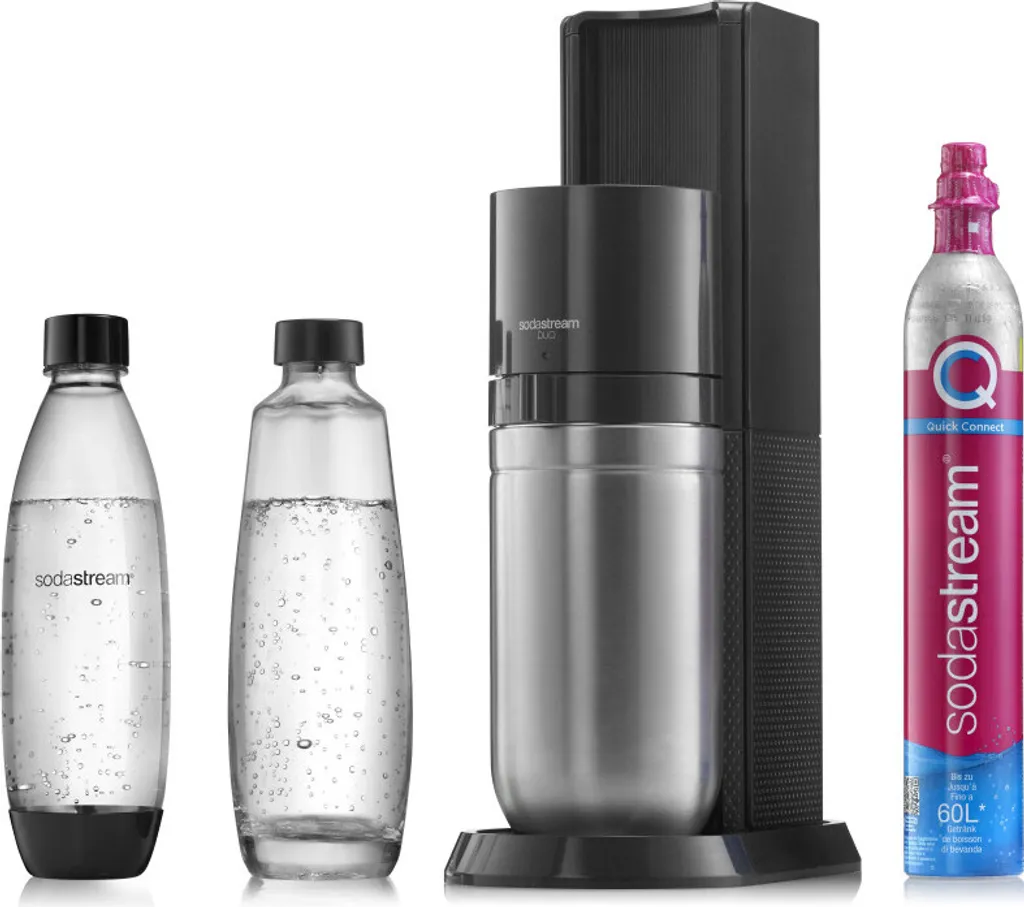 SodaStream DuoTitan Trinkwassersprudler, Inkl. 1x 1 Liter Glasflasche, 1x 1 Liter PET, 1 X Quick Connect Zylinder 11 SodaStream DuoTitan Trinkwassersprudler, Inkl. 1x 1 Liter Glasflasche, 1x 1 Liter PET, 1 X Quick Connect Zylinder – Bild 9