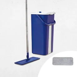 Livington Touchless Mop – Bodenwischer Set Mit Eimer Zum Auswringen Ohne Bücken – Wischmopp Für Einfache Reinigung Und Saubere Hände – 2,7 L Wischeimer