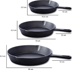 Mucola Bratpfanne Grillpfanne Pfannenset Gusseisen 3 Tlg. Ø25 Ø19 Ø15,5 Cm Griff Herd Gussbratpfanne Steakpfanne Gasherd Induktionsherd Feuer Ofen Herdplatte 7 Mucola Bratpfanne Grillpfanne Pfannenset Gusseisen 3 Tlg. Ø25 Ø19 Ø15,5 Cm Griff Herd Gussbratpfanne Steakpfanne Gasherd Induktionsherd Feuer Ofen Herdplatte -Smart Kitchen Store b4ea14af5e9ad5cb95cb9d49de3a15b0