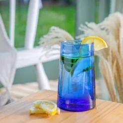 Nicola Spring 6 Stück Merzouga Recycled Longdrinkgläser Set - Trinkglas - 320ml - Blau -Smart Kitchen Store b6ed37b1eed3424000a2f032436f7f4f