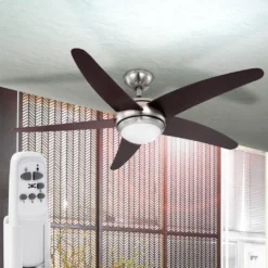 Globo Lighting VENTILATOR Metall Nickel Matt, MDF Wenge, Glas Opal, Fernbedienung, Batterie Inkludiert 2x AAA,, Max. Motorleistung 55W, Optimale Raumnutzung 30m², Abkühlung, Aufheizen, Geschwindigkeitsstufen 80/95/170 RPM, ø: 1320mm, H: 372mm, Exkl. 1x E14 60W 230V 26 Globo Lighting VENTILATOR Metall Nickel Matt, MDF Wenge, Glas Opal, Fernbedienung, Batterie Inkludiert 2x AAA,, Max. Motorleistung 55W, Optimale Raumnutzung 30m², Abkühlung, Aufheizen, Geschwindigkeitsstufen 80/95/170 RPM, ø: 1320mm, H: 372mm, Exkl. 1x E14 60W 230V -Smart Kitchen Store b6f9b4ebe5548b27cb5664b2783f0168