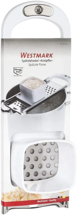 Westmark Spätzlehobel Mit Teigschlitten, Für Topfdurchmesser Bis Zu 28 Cm, Rostfreier Edelstahl/Kunststoff, Fädle, Weiß/Silber, 61222270 13 Westmark Spätzlehobel Mit Teigschlitten, Für Topfdurchmesser Bis Zu 28 Cm, Rostfreier Edelstahl/Kunststoff, Fädle, Weiß/Silber, 61222270 -Smart Kitchen Store ba207ebbfda644c3eb1baabc77185d5b