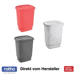 ROTHO Wäschesammler 55 L FLOWERS, Farbe:Anthrazit -Smart Kitchen Store baaa10feb0fe598da7ede3bec83b0e16