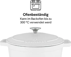 Daumonet Gusseisen-Bräter - Rund Ø 26 Cm - Weiß -Smart Kitchen Store bcc467c57004a54756b26261b8a7f5df