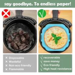 Air Fryer Heißluftfritteuse Silikon Topf Wiederverwendbar Ersatzeinlagen Korb Backofen Pad Hitzebeständige Backblech Fried Pizza Heißluftfritteuse Matte (Blau) -Smart Kitchen Store bce20036a1ad9de7b627b0a60532b718