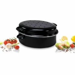 Krüger Gänsebräter Aus Schwarz Emailliertem Stahl Mit Chromrand 42cm 11 Krüger Gänsebräter Aus Schwarz Emailliertem Stahl Mit Chromrand 42cm -Smart Kitchen Store bdb0aab1ce36428d70e56b2ec4187731