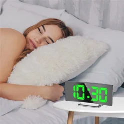 Wecker Digitaler Spiegel LED Einstellbare Helligkeit Reisewecker Dual Alarm Temperaturanzeige Tischuhr USB Wiederaufladbarer Batteriebetriebener Retoo -Smart Kitchen Store be5ca25c5b823a310109a73519109186