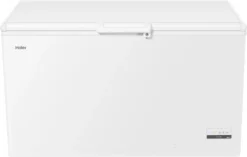 Haier HCE321T Gefriertruhe / 319 Liter / Innenbeleuchtung / Super-Gefrierfunktion / Ausbalancierter Deckel / 2 Metallkörbe