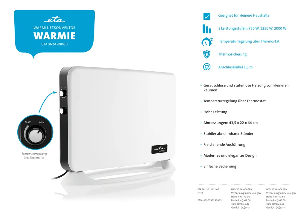 ETA Heißluft Konvektor WARMIE Digi ETA1624 90000 7 ETA Heißluft Konvektor WARMIE Digi ETA1624 90000 – Bild 5