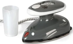Jago® Mini Bügeleisen - Grau, 260-420 W, Antihaft Bügelsohle, Wassertank 40 Ml, 100-240 V Netzspannung Umschaltbar, Mit/ohne Dampf - Dampfbügeleisen, Reisebügeleisen -Smart Kitchen Store bf47bda2f8e483a235f9e472ea1bd8c5