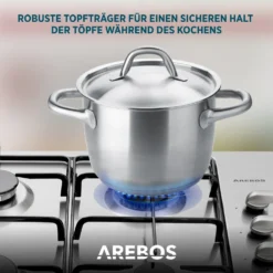AREBOS Gaskochfeld 5 Flammen, Edelstahl, Inkl. Topfträger & Zündsicherung, Autark, Geeignet Für Erdgas Oder Propangas, Gasherd 18 AREBOS Gaskochfeld 5 Flammen, Edelstahl, Inkl. Topfträger & Zündsicherung, Autark, Geeignet Für Erdgas Oder Propangas, Gasherd -Smart Kitchen Store c03422f4311464f3ca51364649eed46b