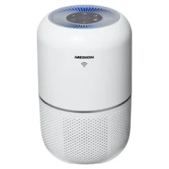 MEDION Smarter Luftreiniger (UV-Licht, HEPA H13 Filter, Reduziert Verunreinigungen Aerosole Pollen Staub Tierhaare, Bis 34 M², Schlaffunktion, App-Steuerung, Luftqualitätsanzeige, 35 Watt, MD 19878)