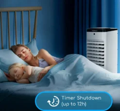 Aigostar 3,5L Mobiler Luftkühler 4-in-1 Mit 3 Stufen, LED Anzeige, Klima Ventilator Mit Fernbedienung, Mobiles Klimagerät Ohne Abluftschlauch Inkl. Timer & Oszillation Aircooler (Weiß/Schwarz) -Smart Kitchen Store c0b8938572eacc389d63239ea43d1ffd