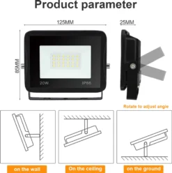 Lospitch LED Fluter Flutlicht Strahler 20W Scheinwerfer Baustrahler Außen Lampe IP65 Warmweiß -Smart Kitchen Store c0fb87005fd439578067a90fb6d3968d