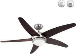 Globo Lighting VENTILATOR Metall Nickel Matt, MDF Wenge, Glas Opal, Fernbedienung, Batterie Inkludiert 2x AAA,, Max. Motorleistung 55W, Optimale Raumnutzung 30m², Abkühlung, Aufheizen, Geschwindigkeitsstufen 80/95/170 RPM, ø: 1320mm, H: 372mm, Exkl. 1x E14 60W 230V 29 Globo Lighting VENTILATOR Metall Nickel Matt, MDF Wenge, Glas Opal, Fernbedienung, Batterie Inkludiert 2x AAA,, Max. Motorleistung 55W, Optimale Raumnutzung 30m², Abkühlung, Aufheizen, Geschwindigkeitsstufen 80/95/170 RPM, ø: 1320mm, H: 372mm, Exkl. 1x E14 60W 230V -Smart Kitchen Store c12d9370d13c7ee8e4849b9160a21973