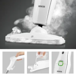 N8WERK Dampfbesen Moonlight White Edition Dampfbesen Dampfreiniger Fliesen Dampf Steam Teppich Hygiene Reiniger 1300W Mopp -Smart Kitchen Store c1a650b13b26323fcc515308db3bc1bf