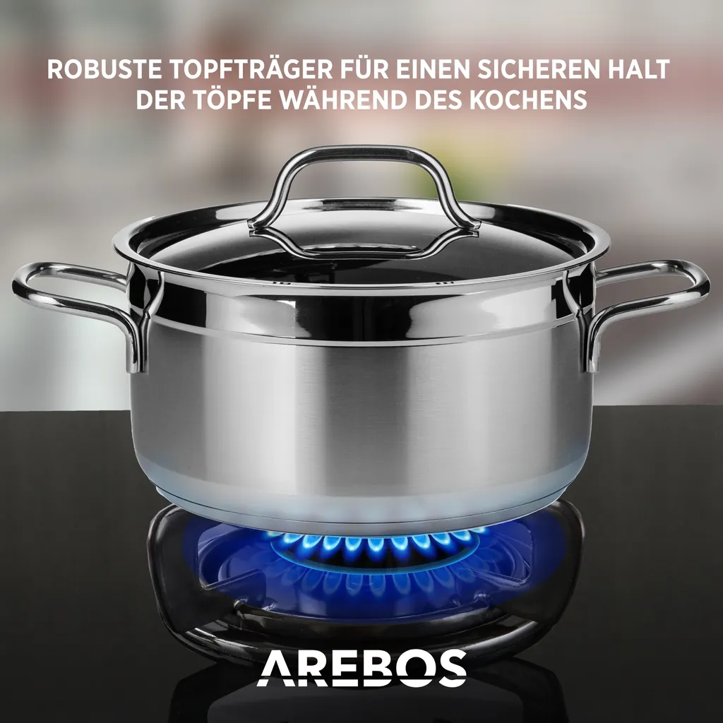 AREBOS Gaskochfeld 2 Flammen, Glaskeramik, Inkl. Topfträger & Zündsicherung, Autark, Geeignet Für Erdgas Oder Propangas, Gasherd 8 AREBOS Gaskochfeld 2 Flammen, Glaskeramik, Inkl. Topfträger & Zündsicherung, Autark, Geeignet Für Erdgas Oder Propangas, Gasherd – Bild 6